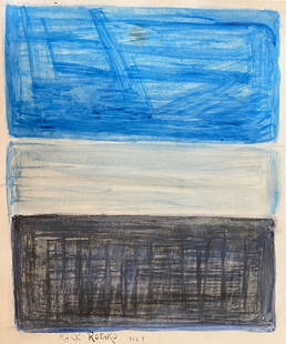 Mark Rothko (manner of): Drawing on paper 11 1/2 x 9 1/2 in. manner of Mark Rothko (September 25, 1903 Â– February 25, 1970), was an American abstract painter of Latvian Jewish descent. He is best known for his color field