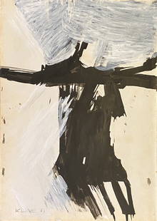 Franz Kline (manner of): Mix media on paper, 11 3/4 x 8 1/2 in, manner of the artist Franz Kline (May 23, 1910 Â– May 13, 1962) was an American painter. He is associated with the Abstract Expressionist movement of the 1940