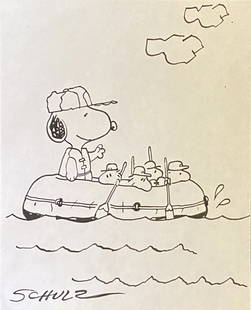 Charles Monroe Schulz (manner of): Drawing on Paper 9 x 7 1/4 in, manner of Charles Monroe "Sparky" Schulz November 26, 1922 Â– February 12, 2000) was an American cartoonist and creator of the comic strip Peanuts (which featured