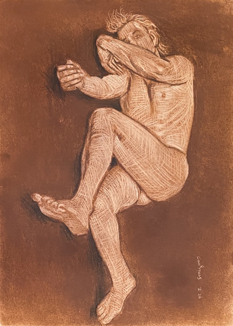 Paul Cadmus: Drawing on paper, 11 1/4 x 8 1/4 in, manner of the artist Paul Cadmus (December 17, 1904 Â– December 12, 1999) was an American artist widely known for his egg tempera paintings of gritty social int