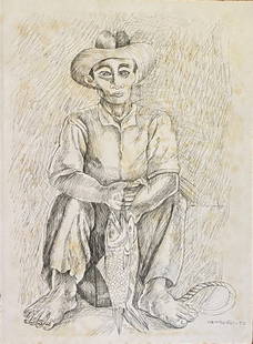 Mario Carreño: Drawing on paper 10 1/2 x 8 in, manner of Mario CarreÃ±o y Morales (May 24, 1913 in Havana, Cuba Â– December 20, 1999 in Santiago de Chile, Chile) was a Cuban painter.He studied