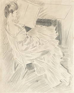 Paul CÃ©sar Helleu: Drawing on paper 16 x 12 1/2 in, manner of Paul CÃ©sar Helleu (17 December 1859 Â– 23 March 1927) was a French oil painter, pastel artist, drypoint etcher, and designer, best