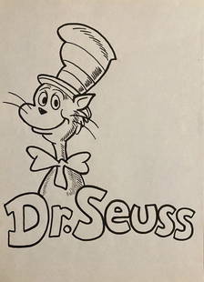 Dr. Seuss: Drawing on paper, 10 1/2 x 7 1/2 in, manner of the artist Theodor Seuss (March 2, 1904 Ã‚– September 24, 1991) was an American children's author, political cartoonist, illustrator,