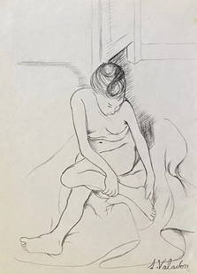 Suzanne Valadon: Drawing on paper, 10 1/2 x 8 in, manner of Suzanne Valadon (23 September 1865 Ã‚â€“ 7 April 1938) was a French painter and artists' model who was born Marie-ClÃƒÂ©mentine Valadon at