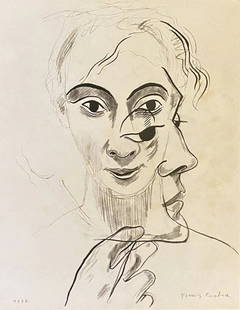 Francis Picabia: Drawing on paper, 12 x 9 in, manner of the artist Francis Picabia (22 January 1879 Ãƒâ€šâ€“ 30 November 1953) was a French avant-garde painter, poet and typographist. After experimenting