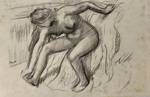 Edgar Degas (manner of): Drawing on paper.11 x 7 1/2 in, manner of the artist Edgar Degas (born Hilaire-Germain-Edgar De Gas, French:19 July 1834 Ãƒâ€šâ€“ 27 September 1917) was a French artist famous for his