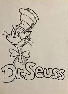 Dr. Seuss: Drawing on paper, 10 1/2 x 7 1/2 in, manner of the artist Theodor Seuss (March 2, 1904 Ãƒâ€šâ€“ September 24, 1991) was an American children's author, political cartoonist, illustrator,