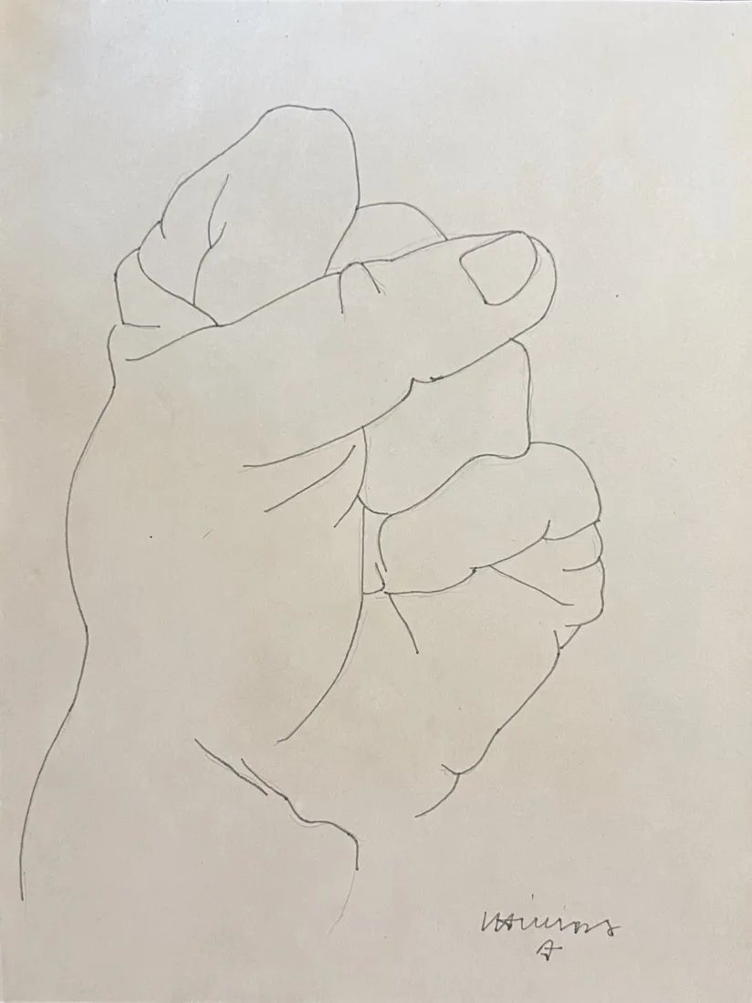 Eduardo Chillida: Drawing on paper 10 1/2 x 8 in, manner of Eduardo Chillida Juantegui, or Eduardo Txillida Juantegi in Basque (10 January 1924 â€“ 19 August 2002), was a Spanish Basque sculptor notable for his mo
