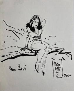 Jordi Bernet (manner of): Drawing on paper, 7 1/2 x 9 in, manner of Jordi Bernet CussÃƒÂ³ signed (born 14 June 1944) is a Spanish comics artist, best known for the gangster comics series Torpedo and for American weird