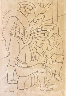 Diego Rivera: Drawing on paper 11 x 8 in, manner of Diego MarÃ­a de la ConcepciÃ³n Juan Nepomuceno Estanislao de la Rivera y Barrientos Acosta y RodrÃ­guez, known as Diego Rivera Decem