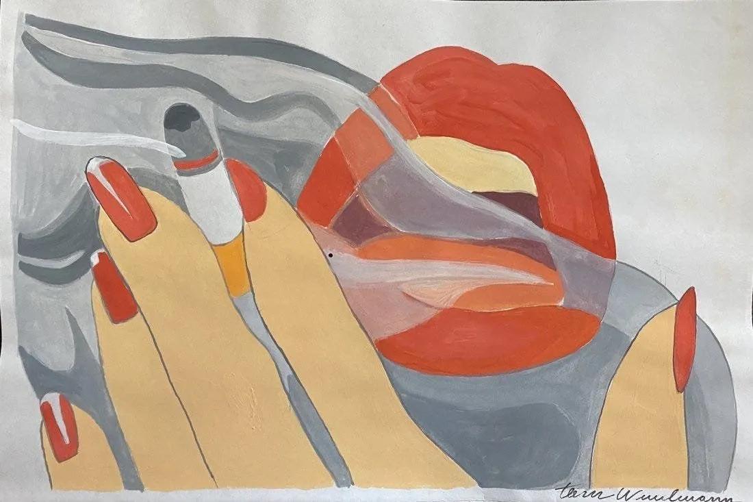 Tom Wesselmann: Mix media on Paper 10 3/4 x 7 1/4 in, manner of the artist, Wesselmann was born at Cincinnati. From 1949 to 1951 he attended college in Ohio; first at Hiram College, and then transferred to major in P