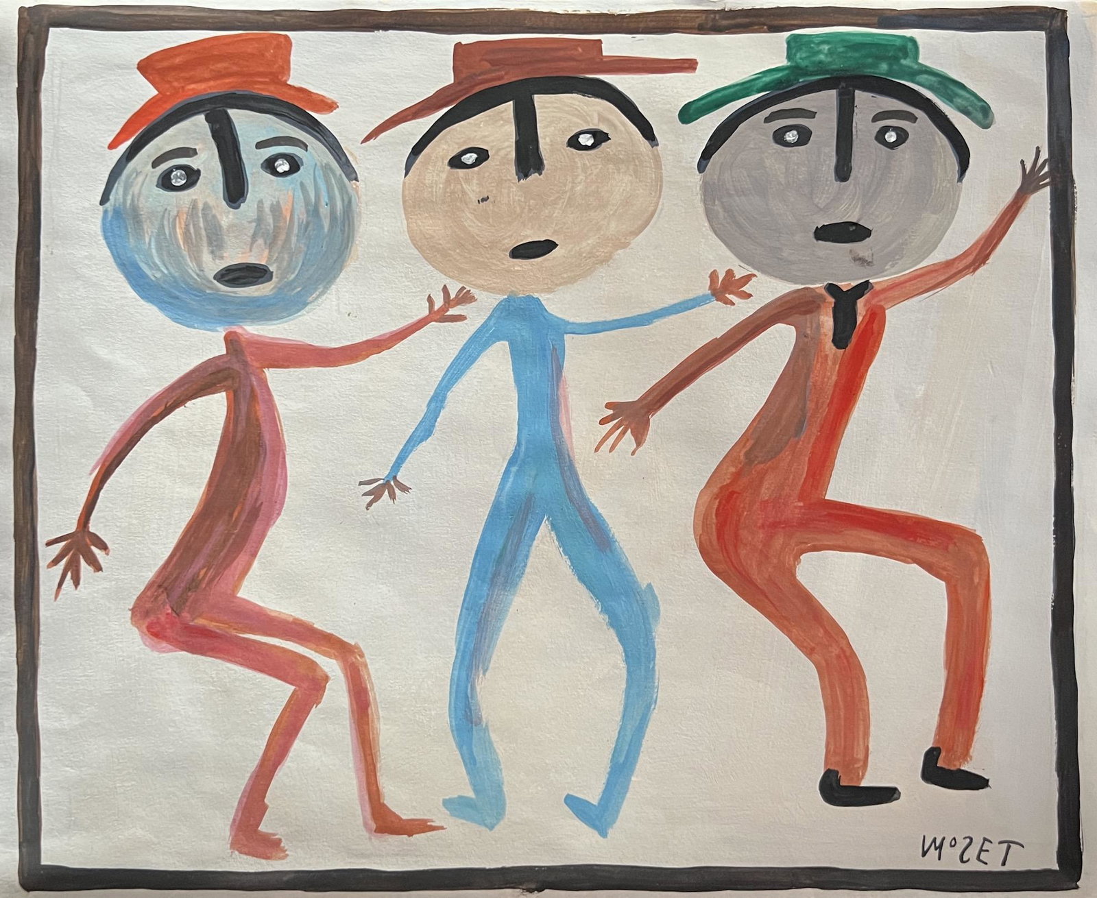 Mose Tolliver: Painting on paper 11 1/2 x 9 1/2 in, manner of the artist, Moses Ernest Tolliver (July 4, 1918-20 October 30, 2006) was an American artist. He was known as "Mose T", after the signature on his paintin