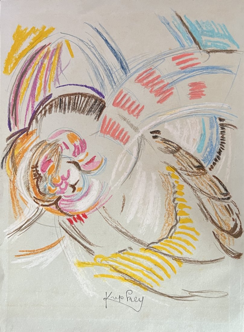Frantisek Kupka: Mix media on paper 11 x 8 in, manner of Frantisek Kupka (23 September 1871 â€“ 24 June 1957), also known as Frank Kupka or FranÃ§ois Kupka, was a Czech painter and graphic artist. He was a pion