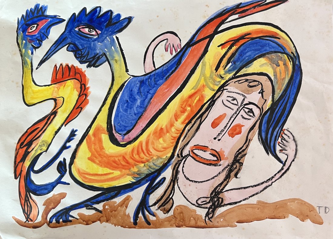 Thornton Dial: Mix media on paper 13 1/4 x 9 1/2 in, manner of Thornton Dial (10 September 1928 Ãƒâ€šÃ¢€â€œ 25 January 2016) was a pioneering African-American artist who came to prominence in the la