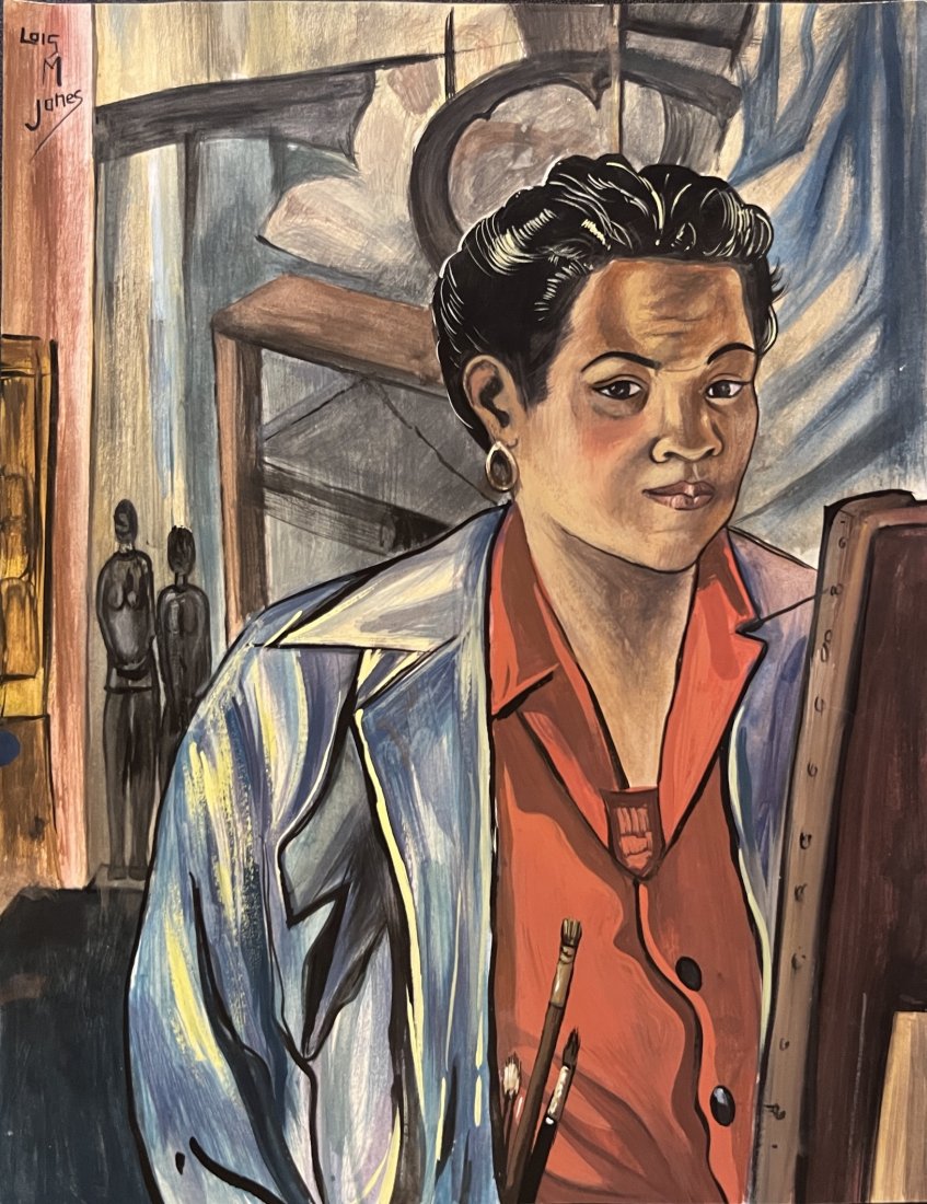 Lois Mailou Jones: Painting on paper 11 x 8 1/2 in, manner of Lois Mailou Jones (November 3, 1905 â€“ June 9, 1998) was an influential artist and teacher during her seven-decade career. Jones was one of the most no