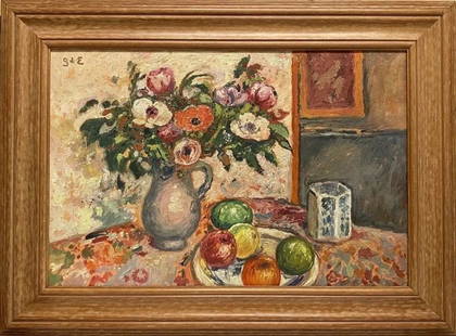 Georges D'Espagnat: Oil on canvas framed 30 x 22 in, (art 24 x 16 in), manner of Georges D'Espagnat (1870-1950)-(this lot carries a COA) was a Post-Impressionist painter, muralist, illustrator, and theater designer.