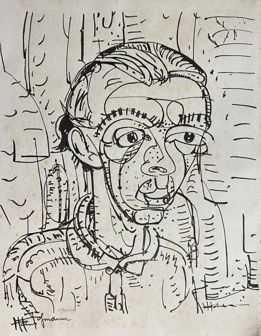 Hans Hofmann (manner of): Drawing on paper, 10 1/2 x 8 1/4 in, manner of Hans Hofmann (March 21, 1880 ?â€š? February 17, 1966) was a German-born American painter, renowned as both an artist and teacher. His career spanned