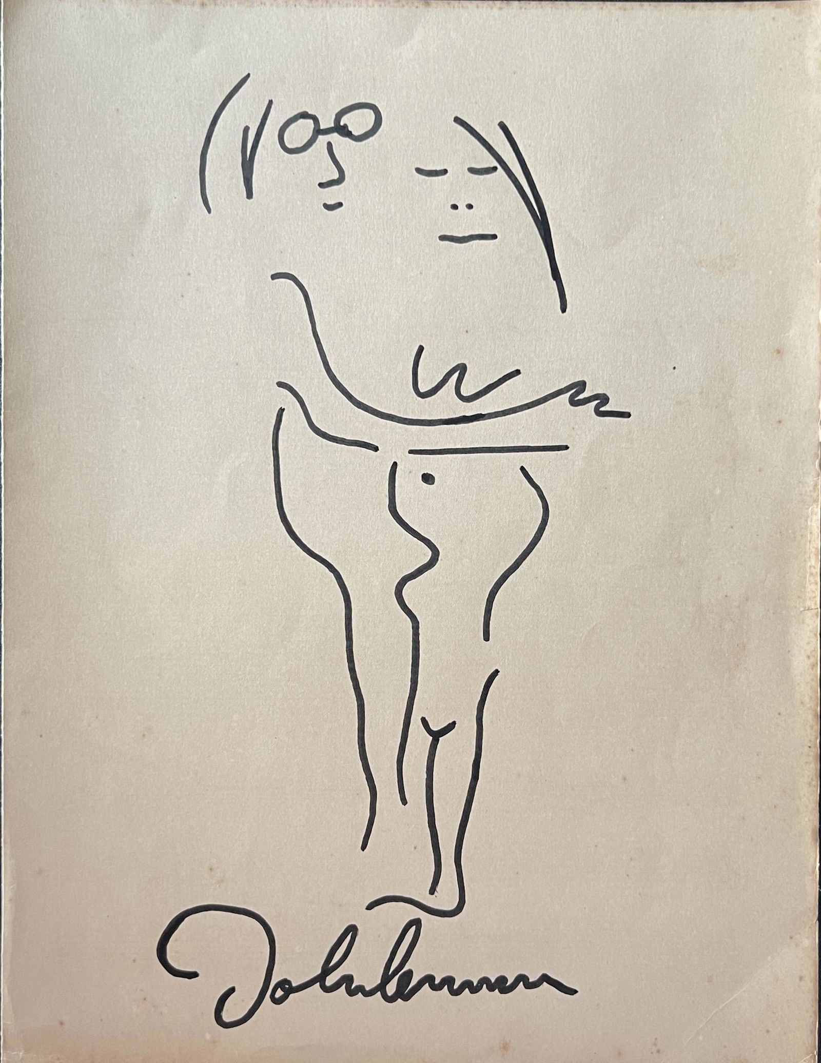 John Lennon: Ink on paper 12 x 9 in, manner of John Winston Ono Lennon (born John Winston Lennon; 9 October 1940 â€“ 8 December 1980) was an English singer, songwriter, musician and peace activist who achieve