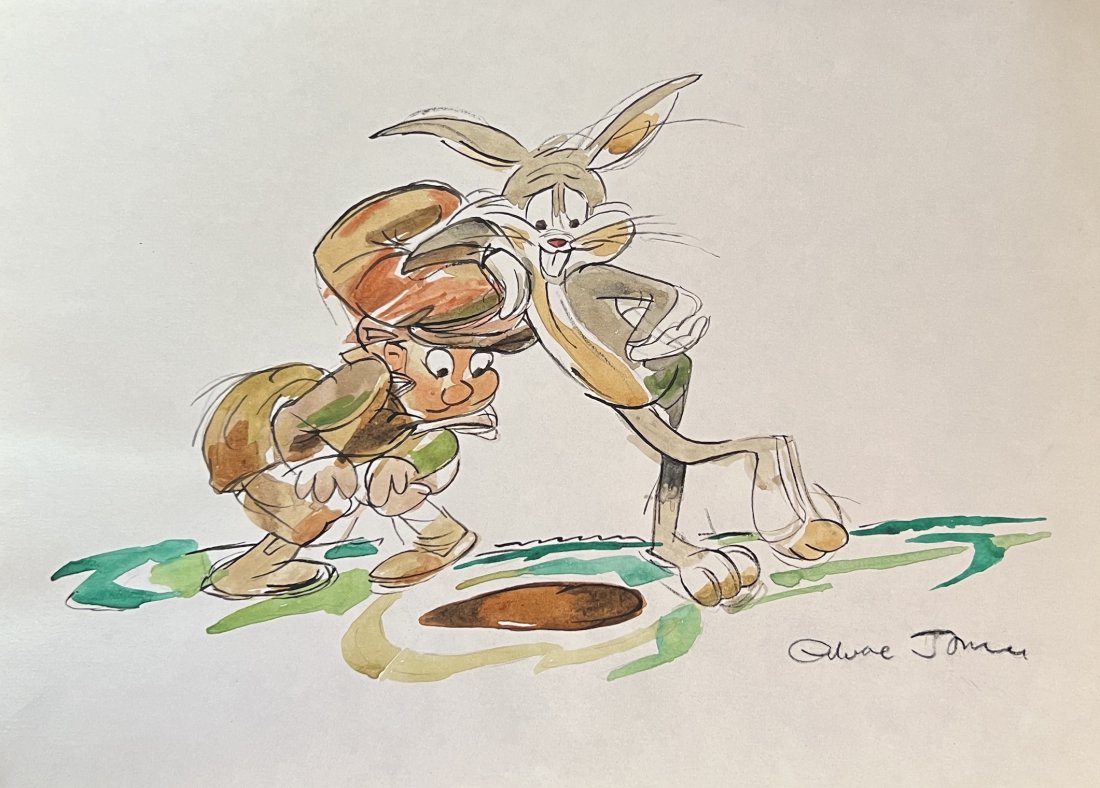 Chuck Jones: Ink on paper 10 1/2 x 8 in, manner of Chuck Jones Charles Martin Jones (September 21, 1912 â€“ February 22, 2002) was an American animator, director, and painter, best known for his work with War
