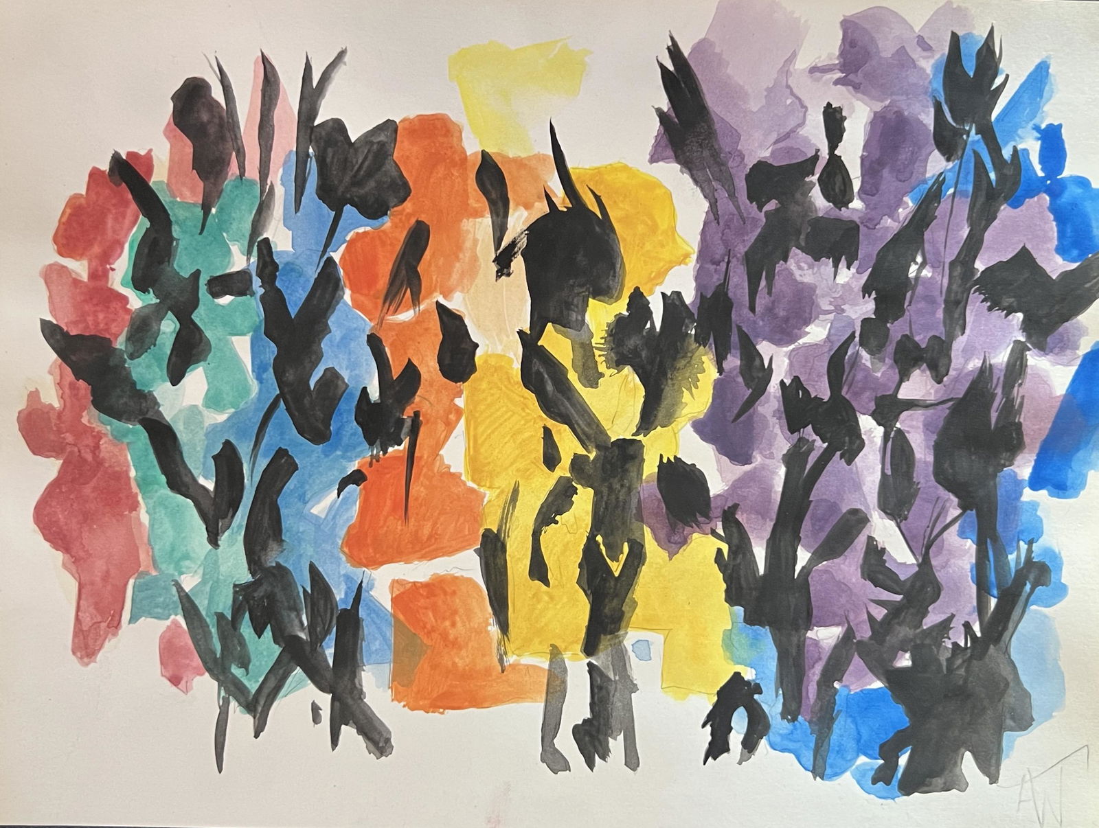 Alma Thomas: Painting on paper 11 x 8 in, manner of Alma Woodsey Thomas (September 22, 1891 February 24, 1978)-was an African-American Expressionist painter and art educator best known for her colorful abstract pa