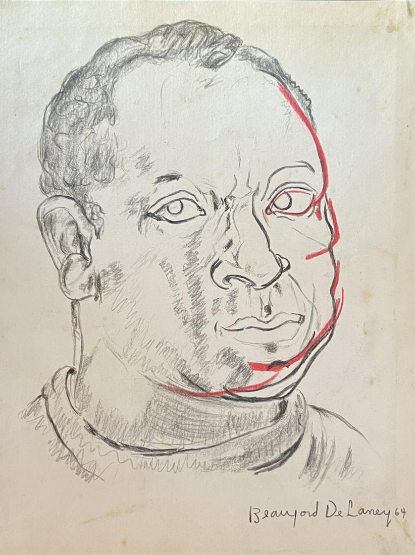 Beauford Delaney: Drawing on paper 10 x 7 in, manner of Beauford Delaney (December 30, 1901 – March 26, 1979) was an American modernist painter. He is remembered for his work with the Harlem Renaissance in the 1930s 