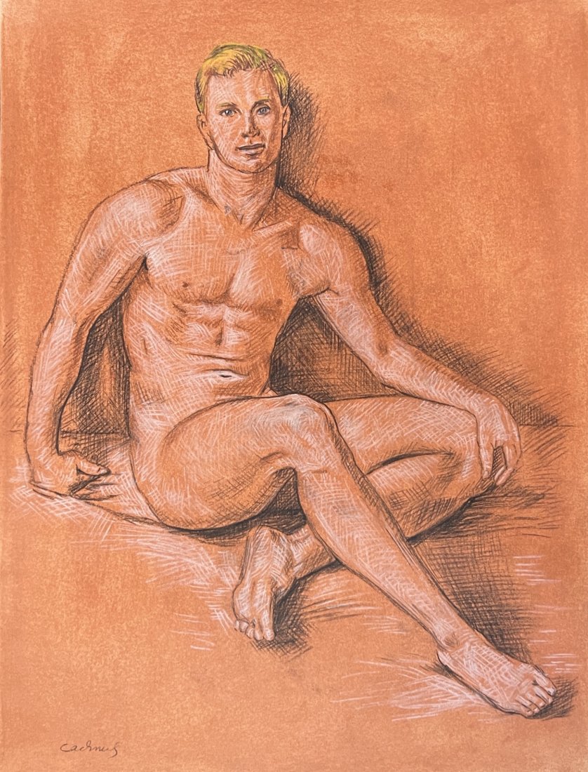 Paul Cadmus: Drawing on paper 10 x 8 1/2 in, Paul Cadmus (December 17, 1904 â€“ December 12, 1999) was an American artist widely known for his egg tempera paintings of gritty[1] social interactions in urban s