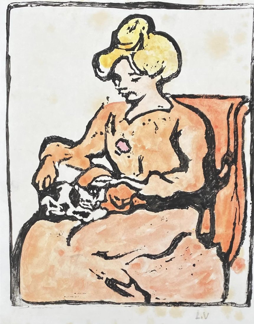 Louis Valtat: Painting on paper 11 x 8 3/4 in, manner of Louis Valtat (8 August 1869 â€“ 2 January 1952) was a French painter and printmaker associated with the Fauves ("the wild beasts", so named for their wi