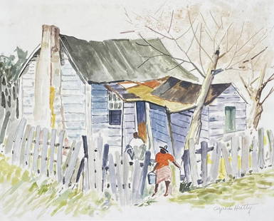 Alfred Hutty: Mix media on paper 11 x 8 3/4 in, manner of Alfred Heber Hutty (September 15, 1877 â€“ June 27, 1954) was a 20th-century American artist who is considered one of the leading figures of the Charle