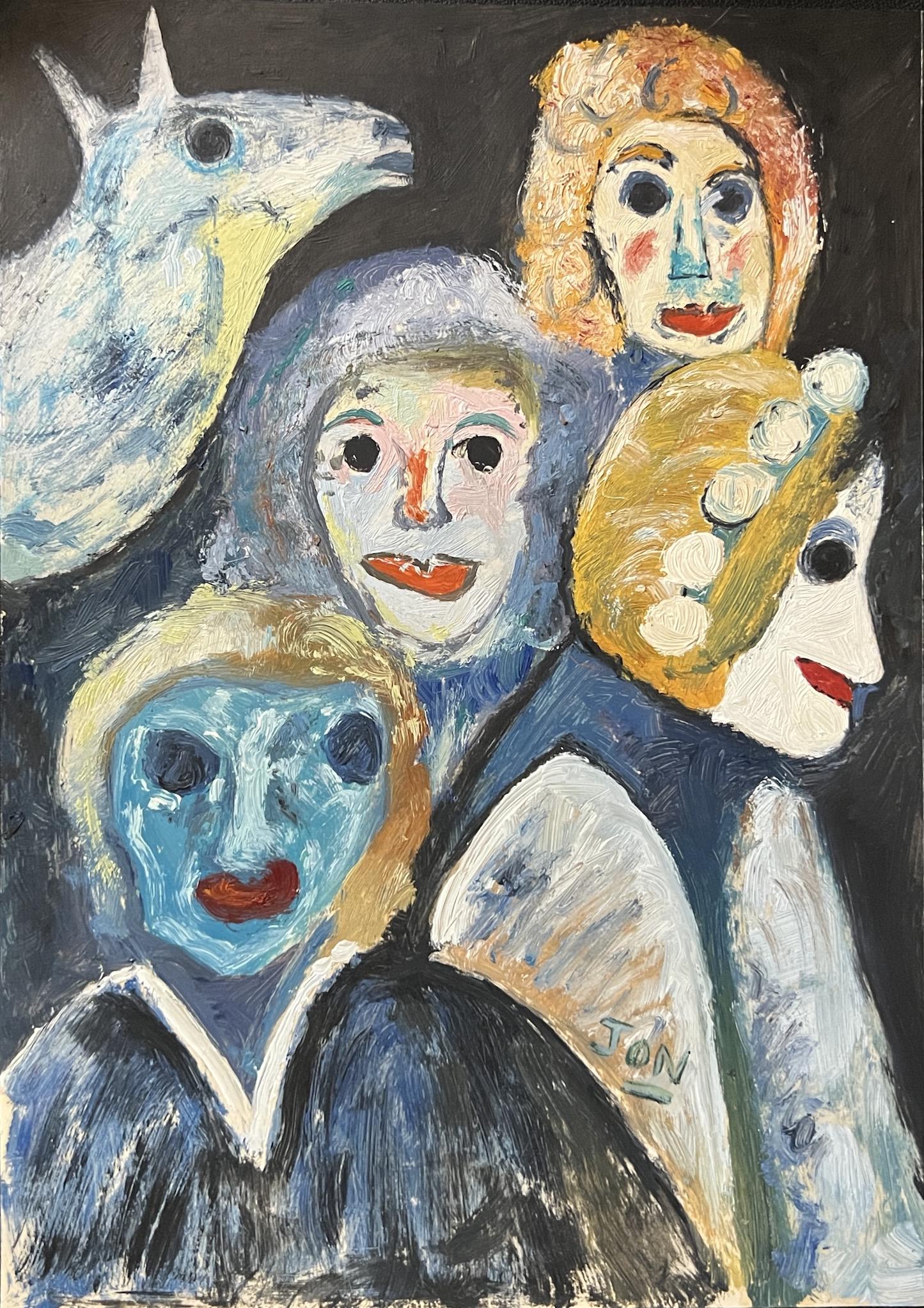 Jon Serl: Painting on paper 12 x 8 in, manner of Jon Serl (1894–1993) was an American artist.[1] He is best remembered as a painter like the American artists Grandma Moses and Edward Hicks.[2] He also wor