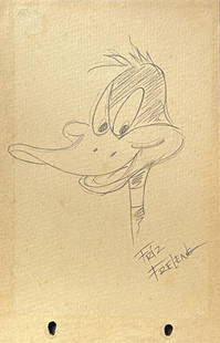 Friz Freleng: Drawing on paper 8 x 5 in, manner of Isadore "Friz" Freleng (August 21, 1905 – May 26, 1995), credited as I. Freleng early in his career, was an American animator, cartoonist, director,