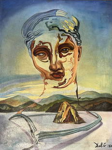 Salvador Dali (manner of): Oil on canvas 25 1/2 x 19 in, manner of Salvador Domingo Felipe Jacinto Dali i Domenech, Marquess of Dali of Pubol(11 May 1904 – 23 January 1989), known as Salvador Dali was a Spanish