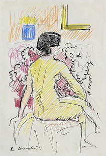 Leslie Hunter: Mix media on paper 11 3/4 x 8 in, manner of George Leslie Hunter (7 August 1877 – 7 December 1931) was a Scottish painter, regarded as one of the four artists of the Scottish Colourists group