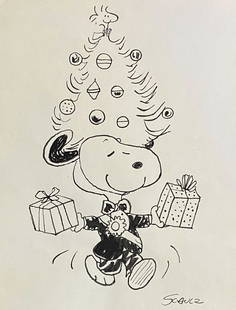 Charles M. Schulz: Drawing on paper 10 1/2 x 8 1/4 in, manner of Charles Monroe (November 26, 1922 – February 12, 2000) was an American cartoonist and the creator of the comic strip Peanuts, featuring what are