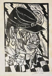 John T. Scott: Ink on paper 11 1/2 x 8 in, manner of John T. Scott (June 30, 1940 – September 1, 2007) was an American sculptor, painter, printmaker, collagist, and MacArthur Fellow. The works of Scott meld