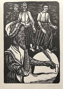 Elizabeth Catlett: Drawing(Ink) on paper, 10 1/2 x 7 1/2 in, manner of Elizabeth Catlett, born as Alice Elizabeth Catlett, also known as Elizabeth Catlett Mora (April 15, 1915 April 2, 2012) was an American-born