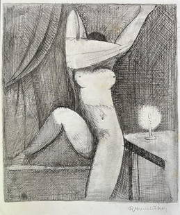 Rudolf Kremlicka: Drawing on paper 10 1/2 x 8 1/2 in, manner of Rudolf Kremlicka (June 19, 1886 - 1932, Prague, Czechia)On view Moravska galerie v Brne - Knihovna