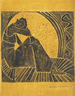 Dindga McCannon: Drawing on paper 11 x 8 1/2 in, manner of Dindga McCannon, born on July 31, 1947, is an African-American artist, fiber artist, muralist, teacher author and illustrator.McCannon was born and raised in