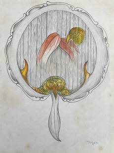 Toyen: Drawing on paper 11 1/2 x 8 1/2 in, manner of Toyen (21 September 1902 â€“ 9 November 1980), was a Czech painter, drafter, and illustrator and a member of the surrealist movement.