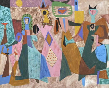 Jean Varda: Drawing on paper 12 x 9 3/4 in, manner of Jean "Yanko" Varda (11 September 1893 â€“ 10 January 1971) was an American artist, best known for his collage work. Varda was one of the early adopters
