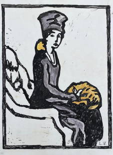 Louis Valtat: Drawing on paper 11 3/4 x 8 1/4 in, manner of Louis Valtat (8 August 1869 â€“ 2 January 1952) was a French painter and printmaker associated with the Fauves ("the wild beasts", so named for