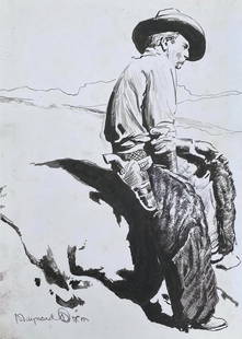 Maynard Dixon: Drawing on paper 12 x 8 1/2 in, manner of Maynard Dixon (January 24, 1875 â€“ November 11, 1946) was an American artist. He was known for his paintings, and his body of work focused on the