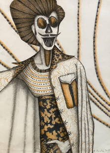 Ed Paschke: Drawing on paper 16 1/4 x 11 1/2, manner of Edward Francis Paschke (June 22, 1939 â€“ November 25, 2004) was an American painter of Polish descent. His childhood interest in animation and