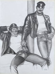Tom of Finland: Drawing on paper 11 x 8 ¼ in, manner of Touko Valio Laaksonen (8 May 1920 â€“ 7 November 1991), known by the pseudonym Tom of Finland, was a Finnish artist who made stylized highly