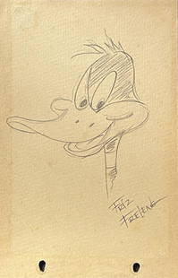 Friz Freleng: Drawing on paper 8 x 5 in, manner of Isadore "Friz" Freleng (August 21, 1905 – May 26, 1995), credited as I. Freleng early in his career, was an American animator, cartoonist, director, producer, an