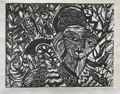 Margaret Taylor-Burroughs: Drawing on paper (Ink) 11 x 8 in, manner of Margaret Taylor-Burroughs (November 1, 1915 – November 21, 2010), also known as Margaret Taylor Goss, Margaret Taylor Goss Burroughs or Margaret T G