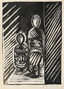 Josef Capek: Painting on paper 11 1/2 x 8 1/2 in, manner of Josef Capek (23 March 1887 – April 1945) was a Czech artist who was best known as a painter, but who was also noted as a writer and a poet. He