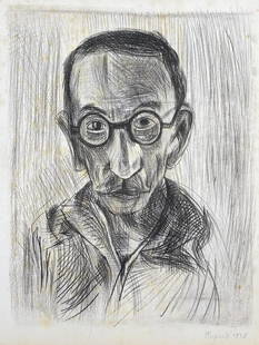 Bohuslav Reynek: Drawing on paper 11 3/4 x 9 in, manner of Bohuslav Reynek (31 May 1892 in Petrikov – 28 October 1971 in Petrikov) was a Czech poet, writer, painter and translator.