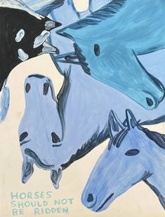 David Shrigley: Painting on paper 11 3/4 x 9 in, manner of David John Shrigley OBE (born 17 September 1968) is a British visual artist. He lived and worked in Glasgow, Scotland for 27 years before moving to