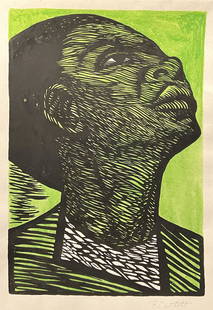 Elizabeth Catlett: Painting on paper, 10 1/4 x 7 1/4 in, manner of Elizabeth Catlett, born as Alice Elizabeth Catlett, also known as Elizabeth Catlett Mora (April 15, 1915 April 2, 2012) was an American-born