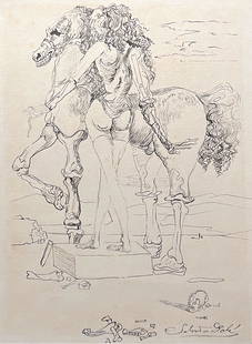 Salvador Dali (After): Work on paper 10 1/4 x 7 1/2 in, manner of Salvador Domingo Felipe Jacinto Dalí i Domènech, Marquess of Dalí of Púbol gcYC (11 May 1904 – 23 January 1989) was a Spanish surrealist artist